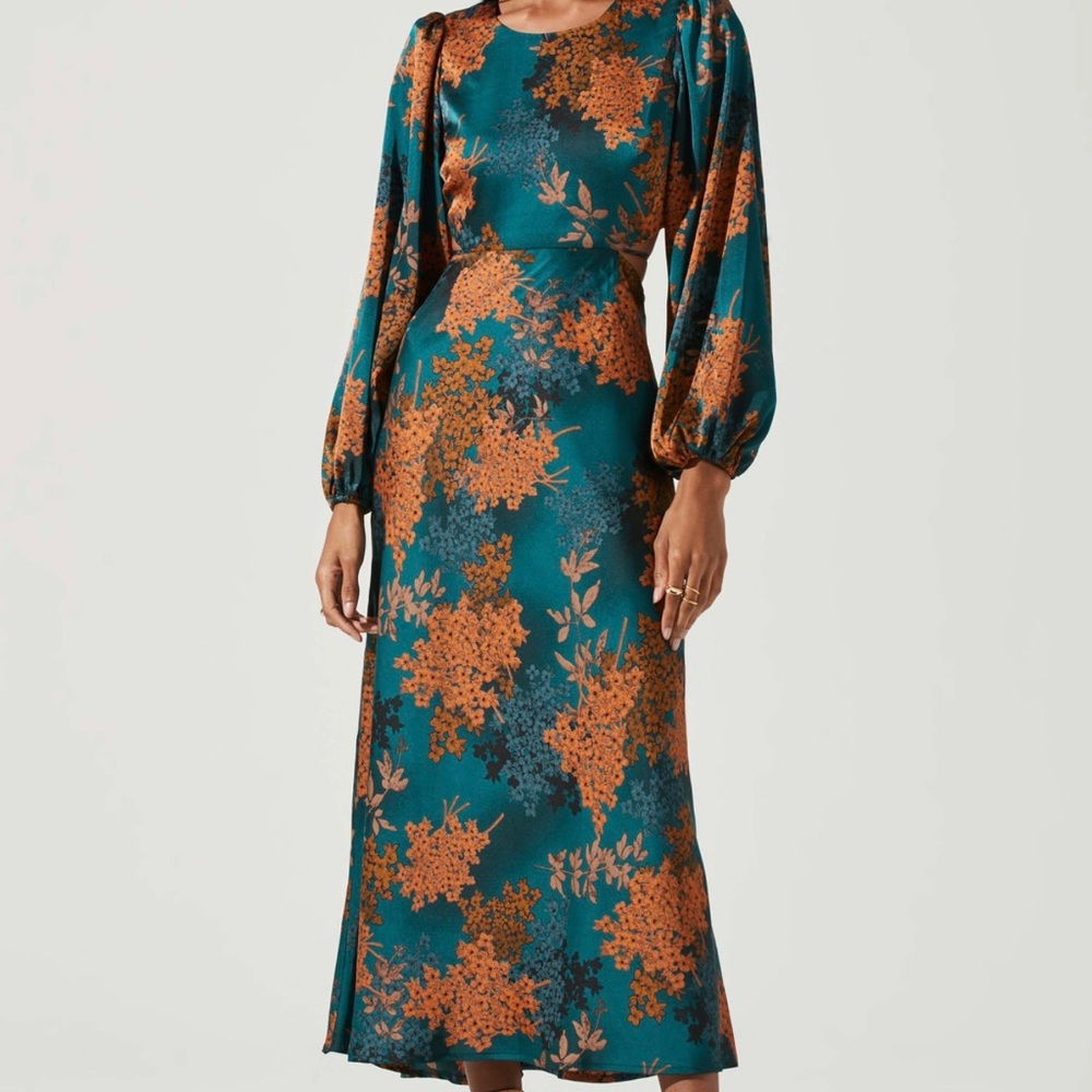 Astr The Label Quinn Floral Cutout Maxi Dress size XS